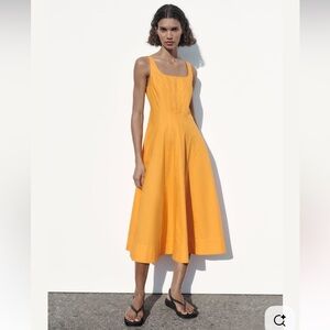Zara Gold Midi Dress NWT